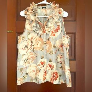 J.Crew Ruffle blouse, 100% silk